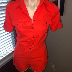 Fashion Nova Colorful Dream Cargo Set Orange Size XS